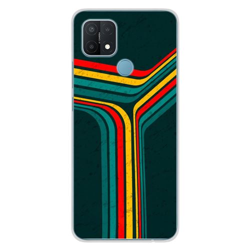 Coque en silicone imprimée compatible Oppo A15 Retro lines