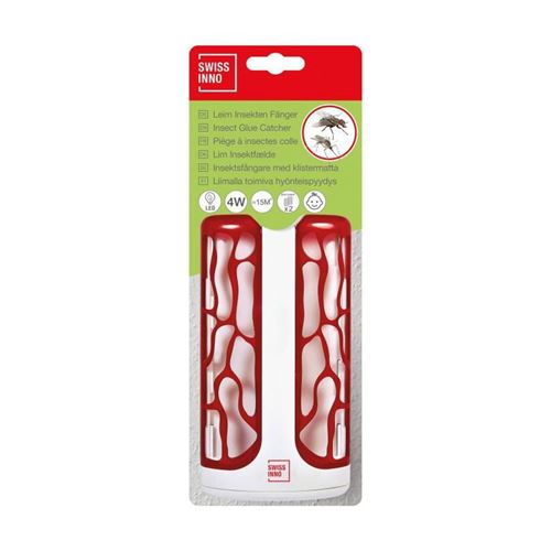 Swissinno Mini Glue Catcher 1 247 001 lumière UV, film adhésif Destructeur dinsectes adhésif UV 4 W blanc-rouge