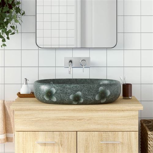 Lavabo Da Appoggio Blu Ovale 59x40x14 Cm Ceramica - Vidaxl