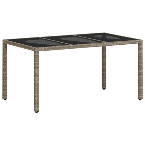 Non Communiqué Gris Clair Table De Jardin Vidaxl Dessus En Verre Résine Tressée