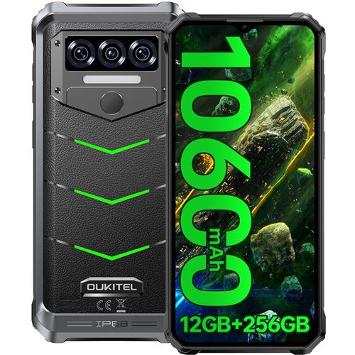 OUKITEL WP38 Smartphone 6.52 pouces 12GO 256GO Octa Core 13MP caméra Android 13 Dual sim 4G 10600mAh-VERT