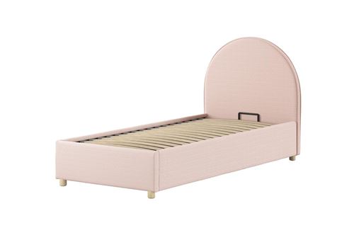 Lit coffre bouclé rose moon 90x200 cm