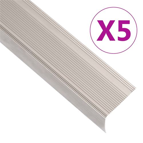 Nez de marche forme en l 5 pcs aluminium 90 cm champagne Vidaxl