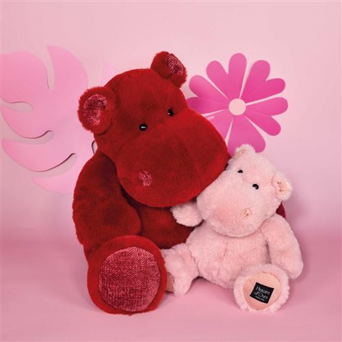 Peluche hippopotame - 40CM Rouge Histoire d'ours