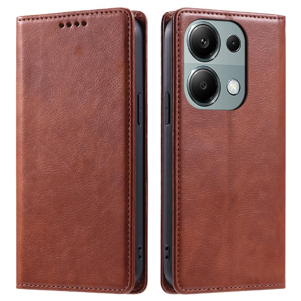 Étui Portefeuille Cuir PU Pour Xiaomi Poco M6 Pro 4G - Motif Diamant Noir - Housse Avec Cartes Et Béquille