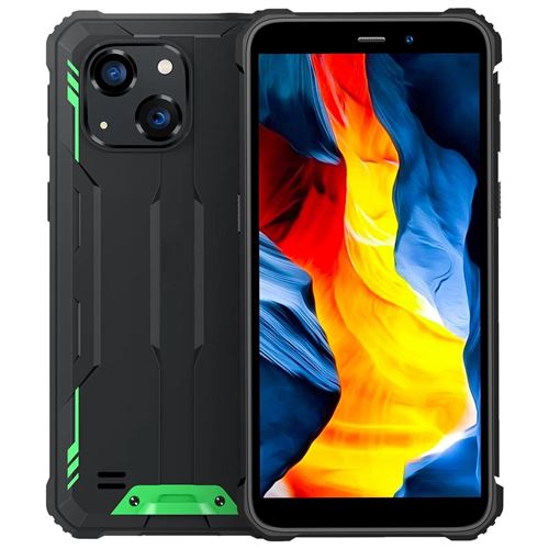 Smartphone Étanche 4GB+128GB Android 13 NFC Batterie 6300mAh Écran 5.93 Pouces Vert YONIS