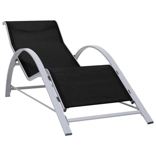 Vidaxl Noir Chaise Longue Textilène Et Aluminium - Image 2