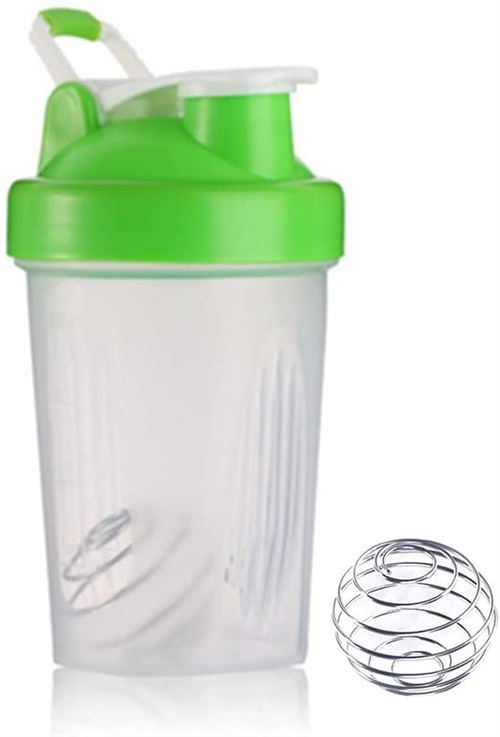 Shaker Proteine Bouteille avec blenderball Frusde Blender Bottle avec poignée de transport - 400ml Vert