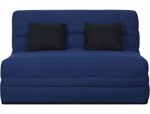 banquette simmons slyde - tissu indigo + 2 coussins noir - l 145 x p 103 x h 89 cm - vanda