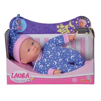 Poupon Laura Phosphorescent 20cm - Simba - Corps souple et pyjama étoilé - 1