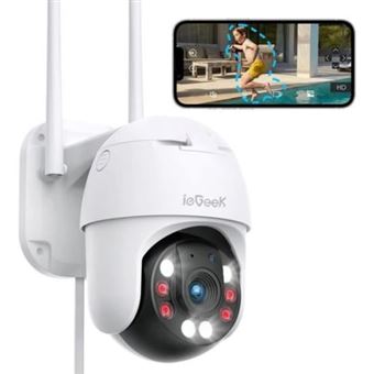 ieGeek 2K 3MP Camera Surveillance WiFi Exterieure sans Fil avec Panneau  Solaire