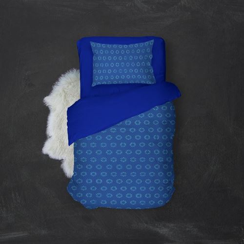 HOMEMANIA Pack oreiller et couette Ice - Bleu - 155 x 210 cm