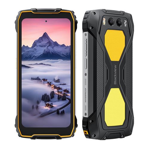 Smartphone Blackview BV7300 Orange : 6.67 ,6Go+256Go+2To, 15000mAh, Android 14,Empreinte digitale, Dual SIM 4G, NFC,Téléphone Portable-528g