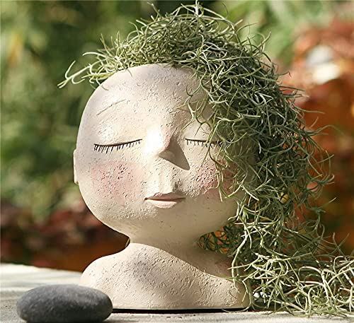 Jardinière tête de femme avec drainage Pot de planteur de visage