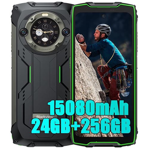 Smartphone Incassable Blackview BV9300 Pro 24Go+256Go 15080mAh(33W) 6.7