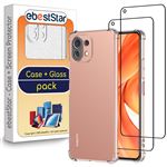 Coque TPU Silicone Rose + Verre Trempé Pour Xiaomi Mi 11 Lite - Little Boutik