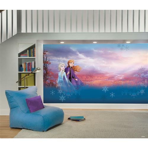 ROOMMATES Papier peint panoramique auto-adhésif La Reine des Neiges Anna et Elsa - 320 cmx 183 cm