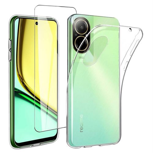 Coque pour Realme C67 4G - housse etui silicone gel fine + film ecran - TRANSPARENT TPU - htdmobiles
