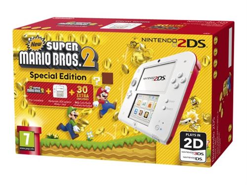 Nintendo 2DS - New Super Mario Bros. 2 Special Edition - Console de jeu portable - blanc, rouge - New Super Mario Bros 2