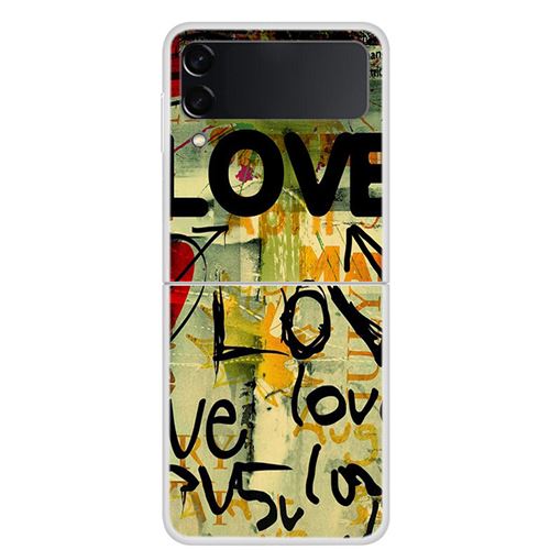 Coque Pour Samsung Galaxy Z Flip 3 Frusde Dessin Animé Peinture Multicolore-Love
