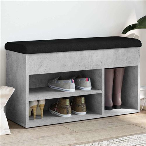 Vidaxl Gris Banc À Chaussures - Béton - Image 3