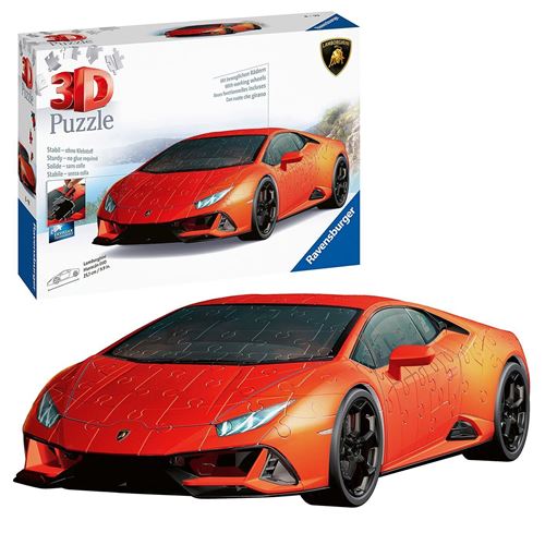 Ravensburger - Puzzle 3D - Lamborghini Huracán EVO - 108 Pièces - Orange - Image 4