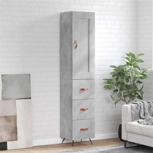 vidaXL - Buffet Haut - Armoire de Rangement - Moderne - Gris - Image 3