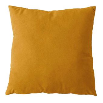 Coussin Déco en Velours "Câlin" 40x40cm Moutarde - 1