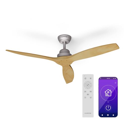 Santa Elena Smart Deckenventilator 52" 9.060m³/h Echtholzflügel 6 Stufen Fernbedienung App-Steuerung