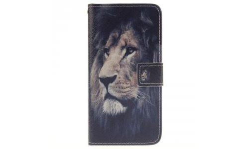 Etui portefeuille Galaxy Grand Prime rabat latéral motif lion