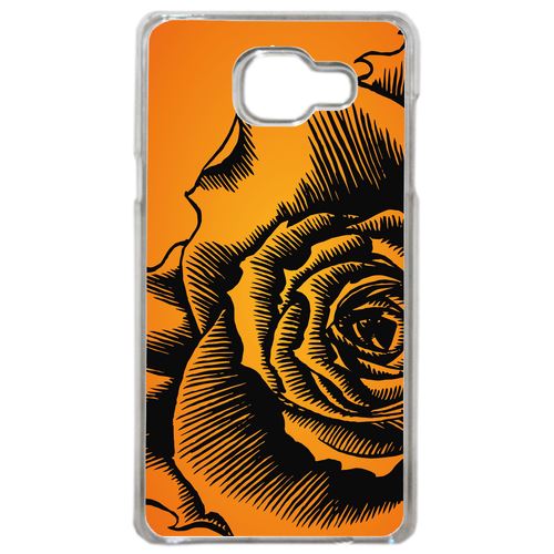 Coque Fleur Fond Fond Orange Compatible Samsung Galaxy A5 2016 Transparent