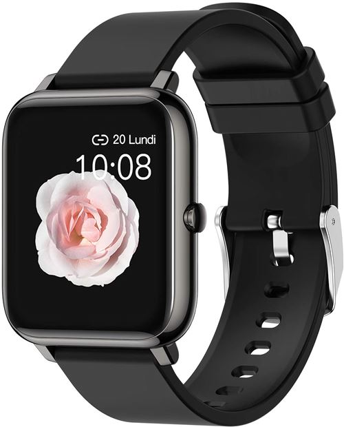 Montre connectée de sport Femme/Homme, T&T, Noir
