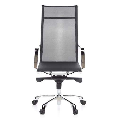 Siège de bureau / Fauteuil de direction EMILIA, tissu maille noir, chromé hjh OFFICE