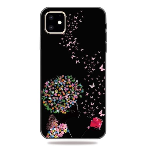 Coque en TPU impression de modèle fleur et papillon pour votre Apple iPhone XR 6.1 pouces (2019)