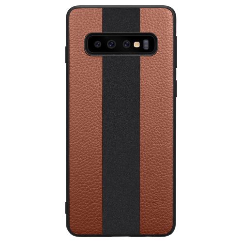 Coque en TPU tpu+++pu marron pour votre Samsung Galaxy S10 Plus