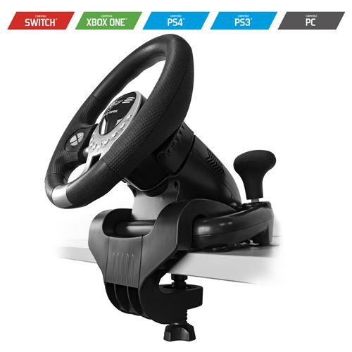Volant Spirit of Gamer Race Pro Wheel 2 Noir pour PC, PS3, PS4 et Xbox One