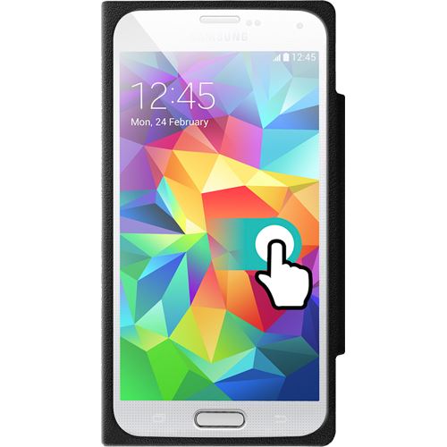 Etui à rabat tactile noir Colorblock pour Samsung Galaxy S5 G900