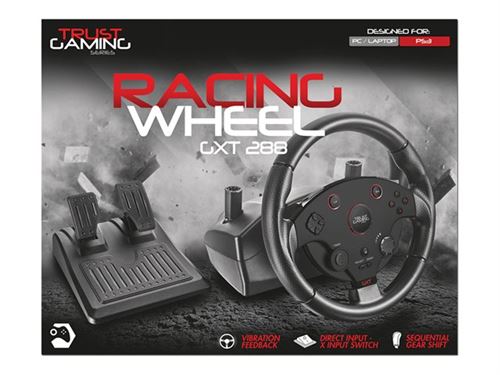 Trust GXT 288 Racing Wheel - Stuur en pedalen-set - met bekabeling - voor PC, Sony PlayStation 3