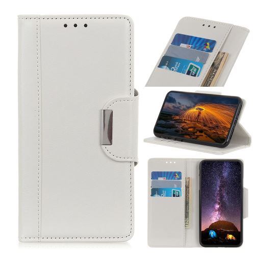 Etui en cuir véritable blanc avec support pour votre Apple iPhone 6.5 pouces (2019)