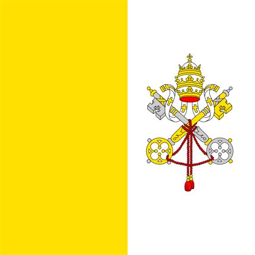 Drapeau Vatican blanc jaune clefs de saint pierre tiare 210 x 146 cm