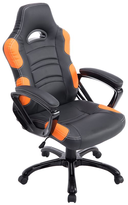 Fauteuil de bureau Ricardo similicuir , Noir / Orange