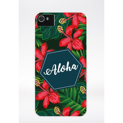 Coque Aloha Tropical Fond Vert 2 Compatible Iphone 4 Transparent