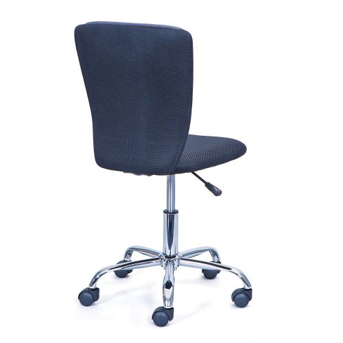 Chaise de bureau enfant noir gris en métal chromé