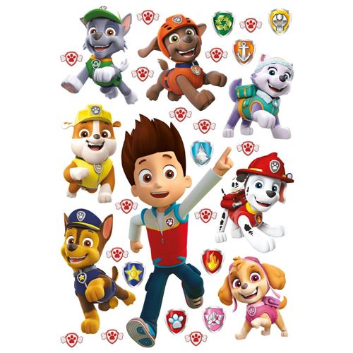 Stickers repositionnables Pat'Patrouille - modèle Ryder et ses amis - 42.5CM x 65 CM