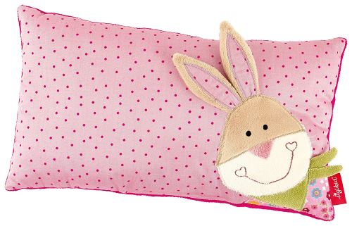sigikid, 40993 fille, coussin motif lapin, rose, taille 35 x 20 cm, 'Bungee Bunny'