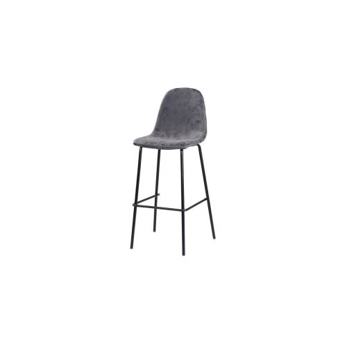 Vinti Tabouret De Bar - Simili Gris Anthracite - Industriel - L 39,5 X P 47,5 Cm