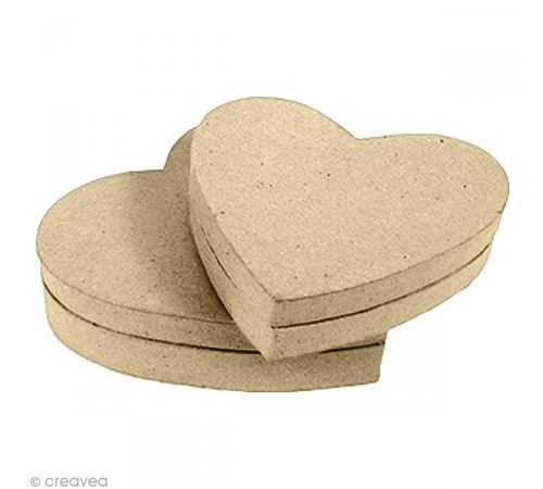 Boîte coeur en papier mâché - 9 cm