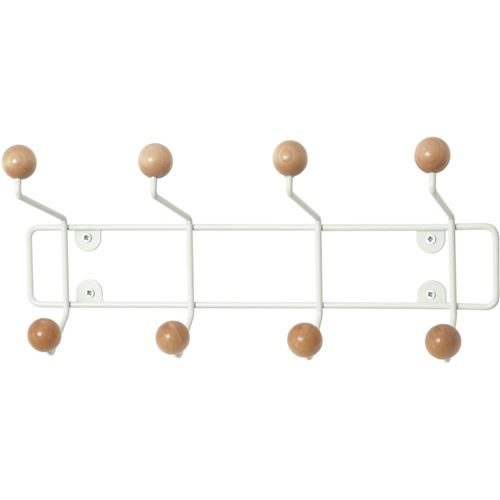 Pt Living - Patère 8 crochets en bois Saturnus Blanc et bois clair