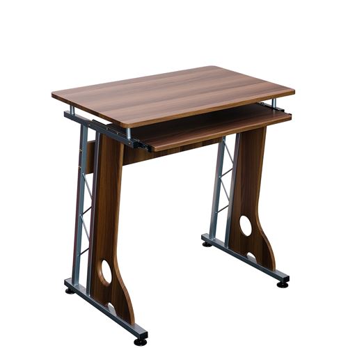 Bureau / Table informatique SMART, noyer / argent, support clavier hjh OFFICE