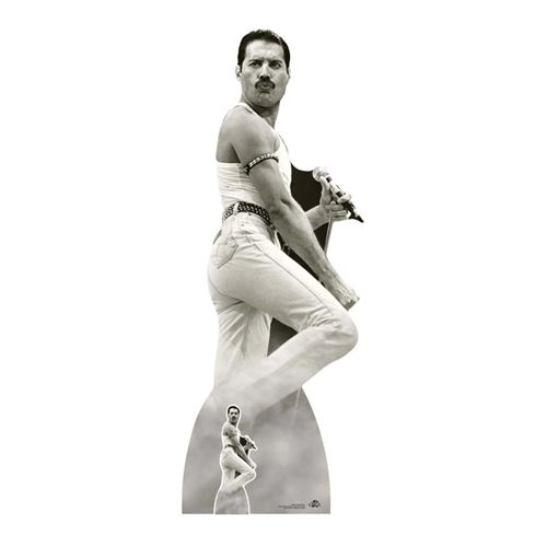 Figurine en carton taille reelle Freddie Mercury Juillet 1985 Noir et Blanc (Live Aid) 179cm